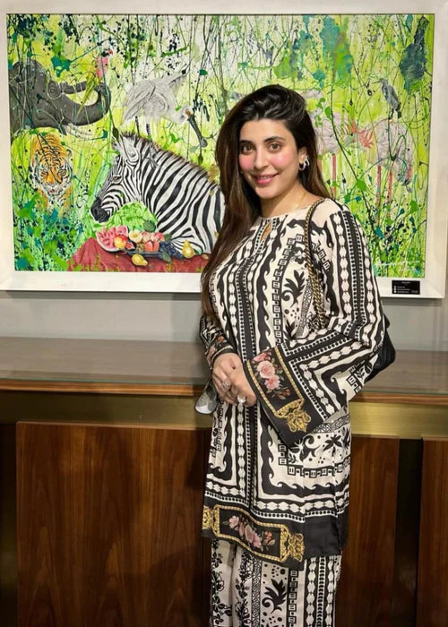 Korean Silk 3 Piece Printed Suit